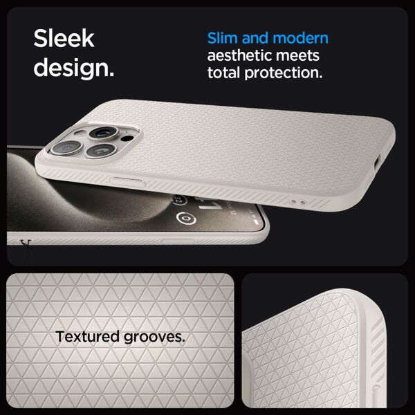 Spigen Husa pentru iPhone 15 Pro Max - Spigen Liquid Air - Natural Titanium 8809971221016 έως 12 άτοκες Δόσεις