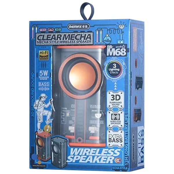 Ηχεἰο Remax Clear Mecha RB-M68, Bluetooth, TWS, Διαφορετικα χρωματα - 22209 έως 12 άτοκες Δόσεις