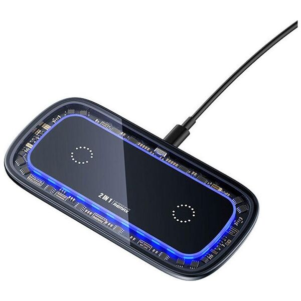 Ασύρματο φορτιστή Remax Walking RP-W75, Qi, 2in1, 30W, Μαυρο - 40329 έως 12 άτοκες Δόσεις
