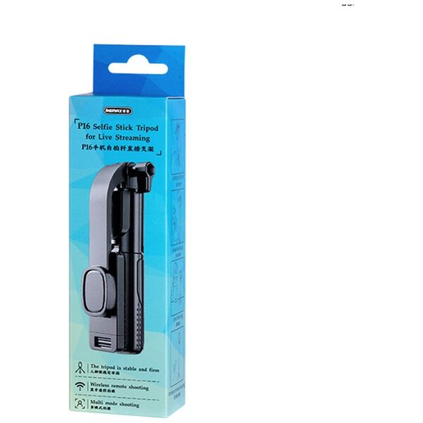 Selfie stick - Tripod Remax P16, 0.8m, Bluetooth, Μαυρο - 40332 έως 12 άτοκες Δόσεις