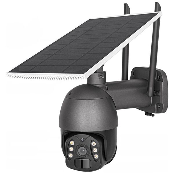 Smart security camera No brand PST-SQ-WIFI 2.0Mp, PTZ, Wi-Fi, Solar panel, Outdoor, Tuya Smart, Black - 91046 έως 12 άτοκες Δόσεις