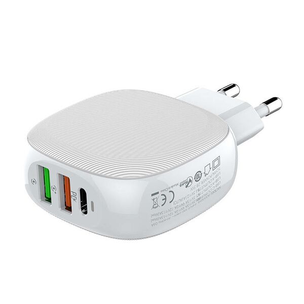 LDNIO Wall charger LDNIO A3510Q, 2x USB + USB-C, PD + QC 3.0, 32W (white) 038554 6933138691052 A3510Q EU έως και 12 άτοκες δόσεις