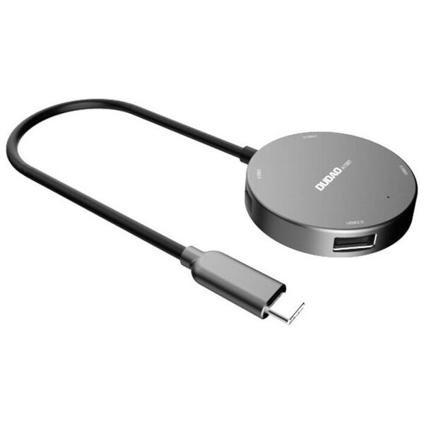 Dudao Hub Dudao A15B 4w1, USB 3.0 + 3x USB 2.0 to USB-C (grey) 054407 6973687240349 A15B έως και 12 άτοκες δόσεις