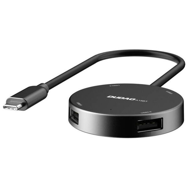 Dudao Hub Dudao A15B 4w1, USB 3.0 + 3x USB 2.0 to USB-C (grey) 054407 6973687240349 A15B έως και 12 άτοκες δόσεις