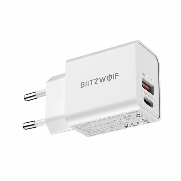 BlitzWolf Wall Charger Blitzwolf BW-S20, USB, USB-C, 20W (white) 028396 5907489606998 BW-S20 έως και 12 άτοκες δόσεις