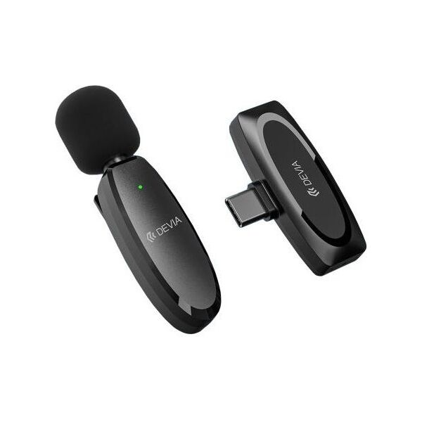 Ασύρματο Μικρόφωνο Devia AP004 με Δέκτη USB C & Κλιπ Kintone Μαύρο 6938595385032 6938595385032 έως και 12 άτοκες δόσεις