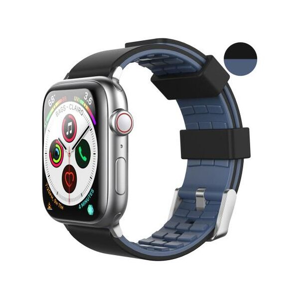 Λουράκι Σιλικόνης Ahastyle WA11 Duotone Premium Silicone Apple Watch (38/ 40/ 41mm) Μαύρο-Σκούρο Μπλε X002UTC1EX X002UTC1EX έως και 12 άτοκες δόσεις