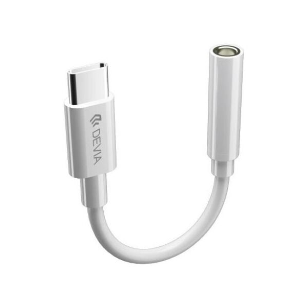 Αντάπτορας Devia EC608 USB C Αρσενικό σε 3.5mm Θηλυκό για Φόρτιση & Hands Free Smart Λευκό 6938595354113 6938595354113 έως και 12 άτοκες δόσεις
