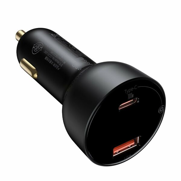 Baseus Car charger Baseus Superme, USB, USB-C, 100W + USB-C cable (black) 027460  TZCCZX-01 έως και 12 άτοκες δόσεις 6953156206724
