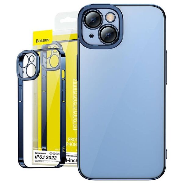 Baseus Baseus Glitter Transparent Case and Tempered Glass set for iPhone 14 (blue) 038945  ARMC021203 έως και 12 άτοκες δόσεις 6932172615482