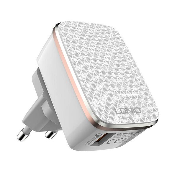 LDNIO Wall charger A1204Q 18W +  Lightning cable 042550  A1204Q Lightning έως και 12 άτοκες δόσεις 5905316141513