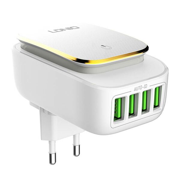 LDNIO Wall charger LDNIO A4405 4USB, LED lamp + USB-C Cable 042458  A4405 Type C έως και 12 άτοκες δόσεις 5905316142398