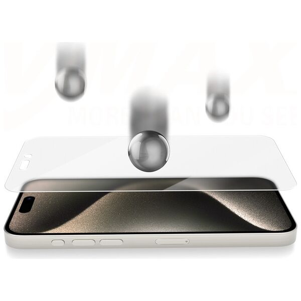 Vmax tempered glass 0.33mm clear glass for iPhone 15 Pro 6,1&quot; matte