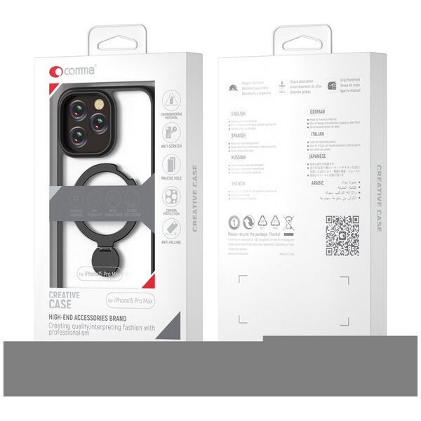 Comma case Joy Shark Mag for iPhone 15 black
