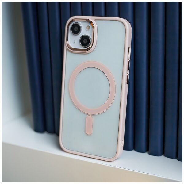 Satin Clear Mag case for iPhone 14 Pro 6,1&quot; pink