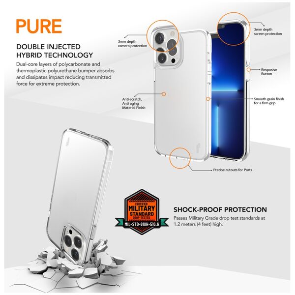 Ugly Rubber Pure case for iPhone 14 Pro 6,1&quot; clear
