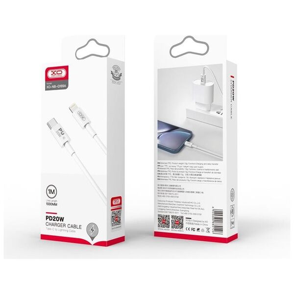 XO cable NB-Q189A PD USB-C - Lightning 1,0m 20W white