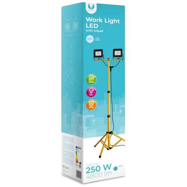 Worklight LED 2x30W 6000K with tripod Forever Light
