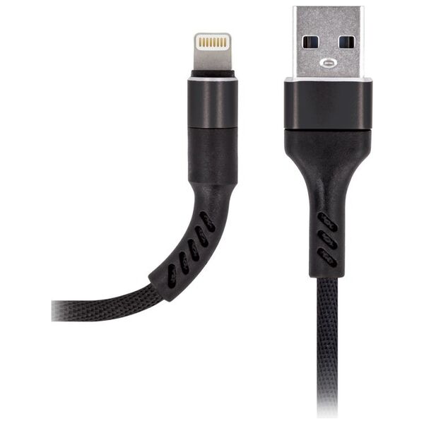 Maxlife MXUC-01 cable USB - Lightning 1,0 m 2A black nylon