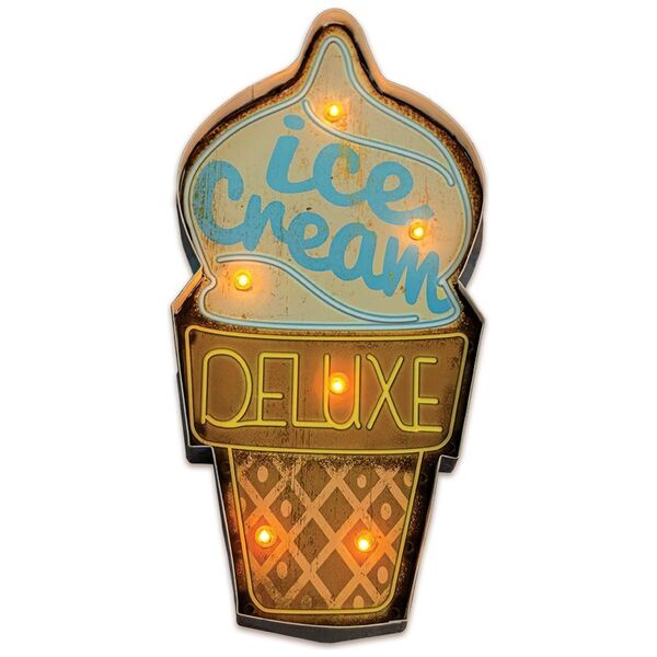 RETRO Metal Sign LED Ice Cream Forever Light
