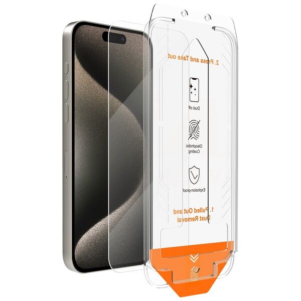 Vmax tempered glass easy install 2,5D Normal Glass for iPhone 15 6,1&quot;
