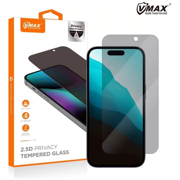 Vmax tempered glass 0.33mm 2,5D high clear privacy glass for Samsung Galaxy A24 4G / A25 5G