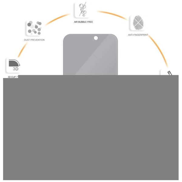 Vmax tempered glass 0.33mm 2,5D high clear privacy glass for Xiaomi Redmi Note 12 4G / Note 12 5G