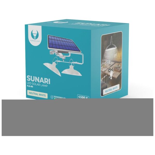 SUNARI Solar Double Lamp LED FLS-80 6W 520lm 4500K 5500mAh Li-Ion Forever Light