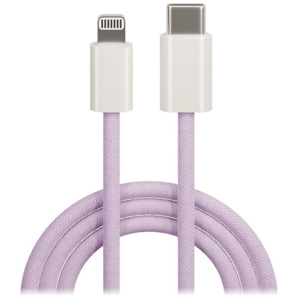 Maxlife MXUC-06 cable USB-C - Lightning 1,0 m 20W purple nylon