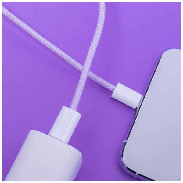 Maxlife MXUC-06 cable USB-C - Lightning 1,0 m 20W purple nylon
