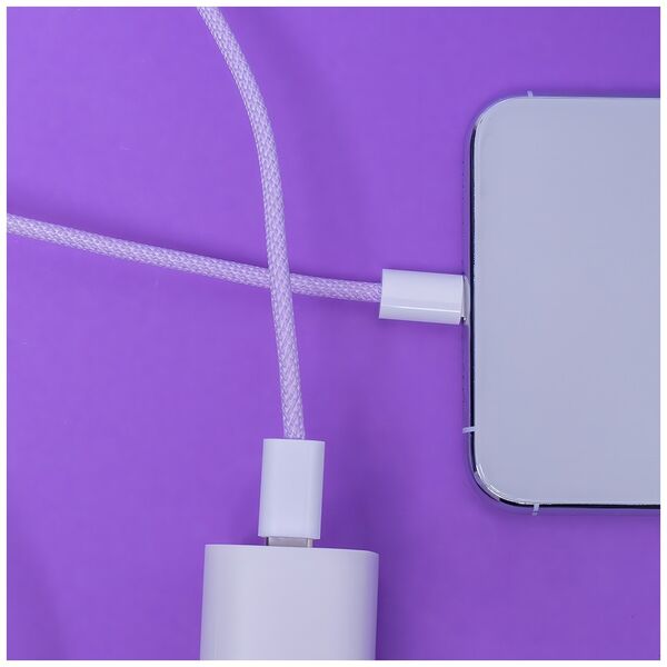 Maxlife MXUC-06 cable USB-C - Lightning 1,0 m 20W purple nylon