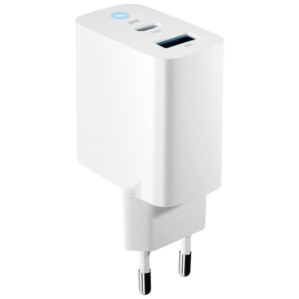 Forever TC-06-20AC PD QC charger 1x USB-C 1x USB 20W white