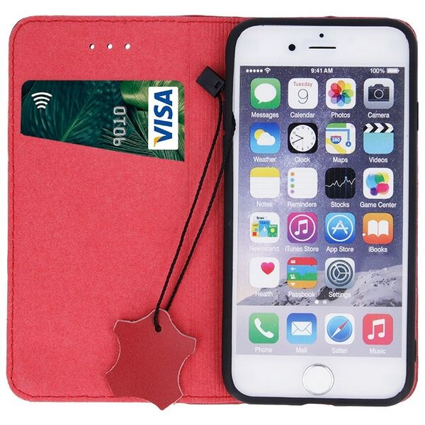 Genuine Leather Smart Pro case for Samsung Galaxy S21 FE maroon