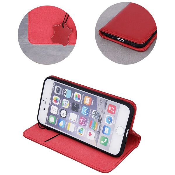 Genuine Leather Smart Pro case for Samsung Galaxy S21 FE maroon