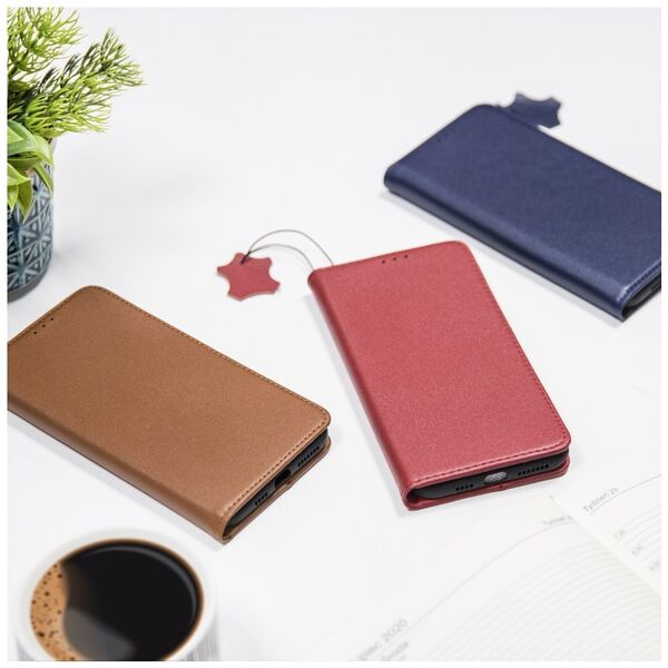 Genuine Leather Smart Pro case for Samsung Galaxy S21 FE maroon
