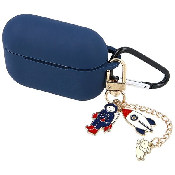 Case for Airpods / Airpods 2 dark blue with pendant