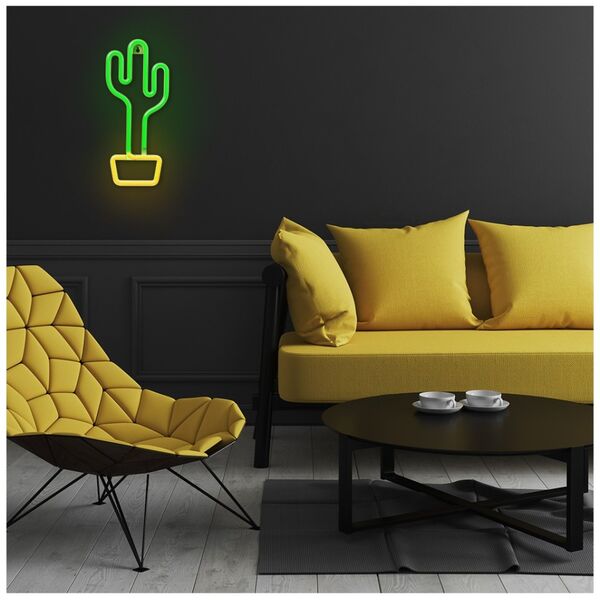 Neon LED Light CACTUS orange green Bat + USB FLNEO2 Forever Light