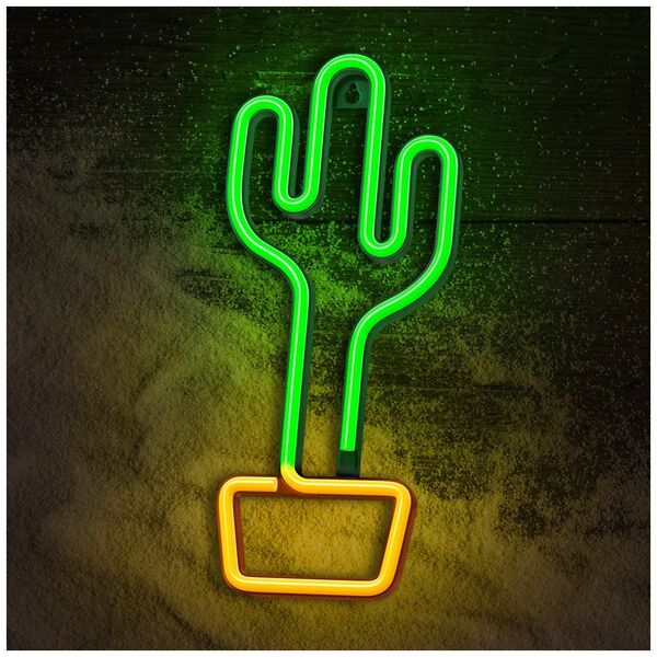 Neon LED Light CACTUS orange green Bat + USB FLNEO2 Forever Light