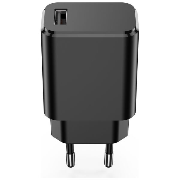 Setty charger 1x USB 3A black + USB-C cable 1,0 m