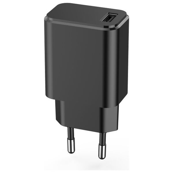 Setty charger 1x USB 3A black + USB-C cable 1,0 m