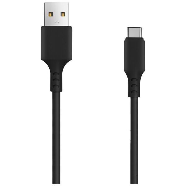 Setty charger 1x USB 3A black + USB-C cable 1,0 m