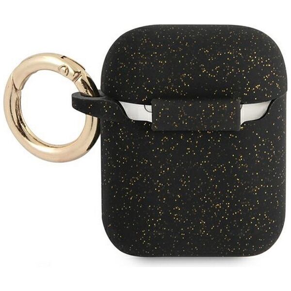 Guess case for AirPods GUA2SGGEK black Silicone Glitter