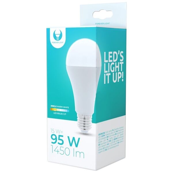 LED bulb E27 A65 15W 230V 3000K 1450lm Forever Light