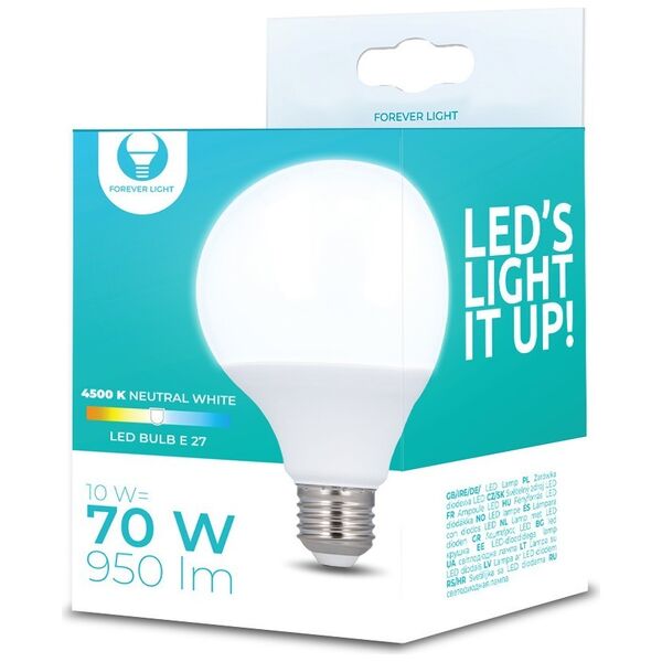 LED Bulb E27 G95 10W 230V 4500K 950lm Forever Light