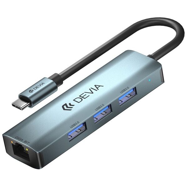 Devia adapter HUB USB-C 3.1 to 4x USB 3.0 deep gray