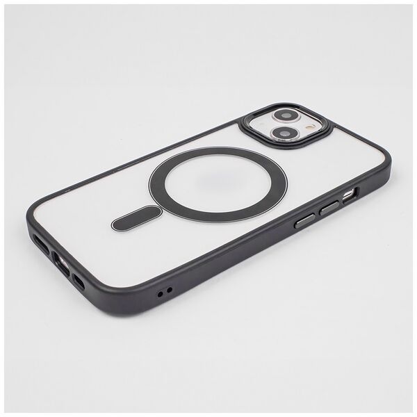Satin Clear Mag case for iPhone 15 Plus 6,7&quot; black