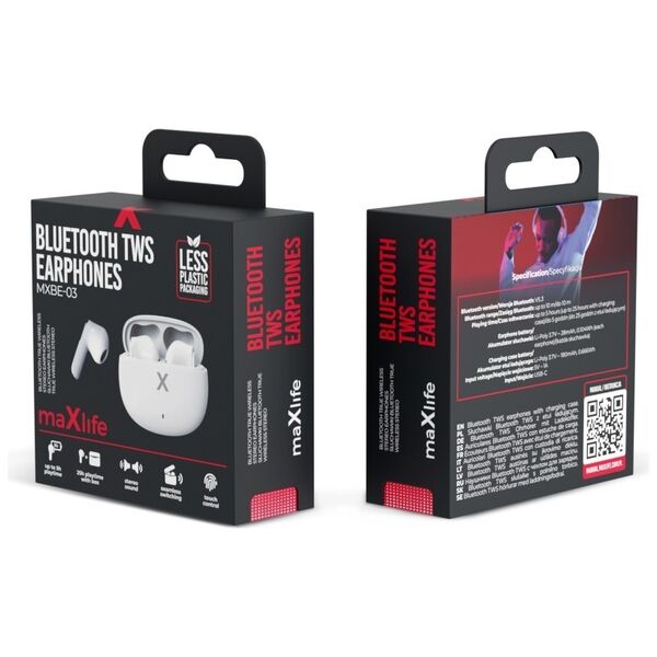 Maxlife Bluetooth earphones TWS MXBE-03 white