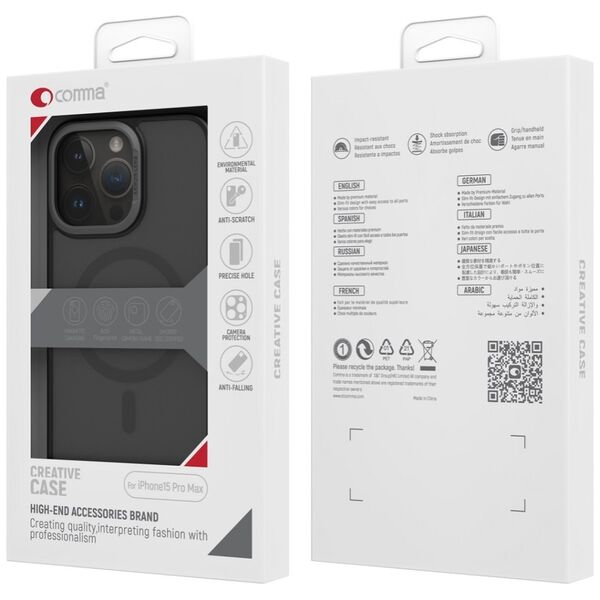 Comma case Joy Elegant Mag for iPhone 15 Plus gray