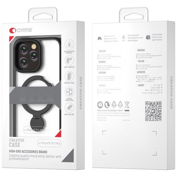 Comma case Joy Shark Mag for iPhone 15 Plus gray
