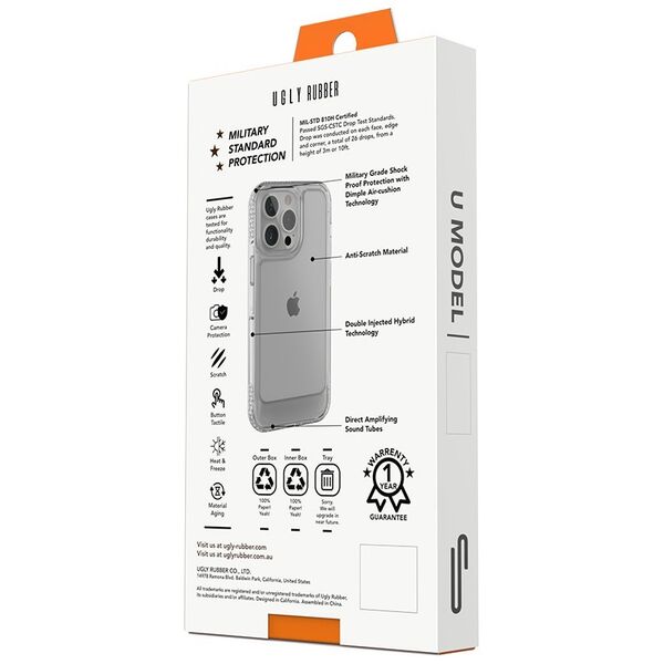 Ugly Rubber UMODEL case for iPhone 15 6,1&quot; clear purple
